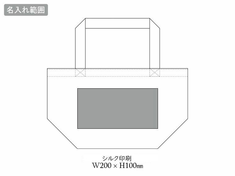 キャンバスエコランチバッグの名入れ範囲