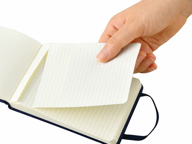 ハードカバーメモ A7ミシン目切り取り