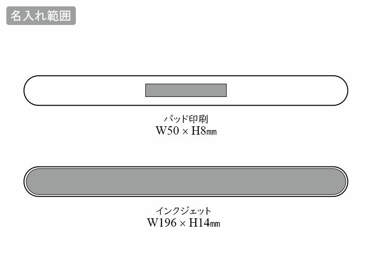 マグネットバー20cmの名入れ範囲
