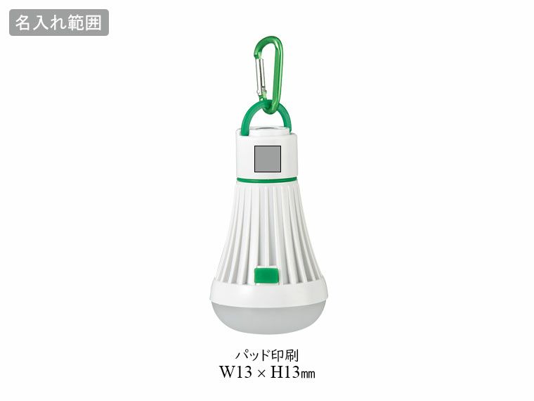 バルブ型ライトの名入れ範囲