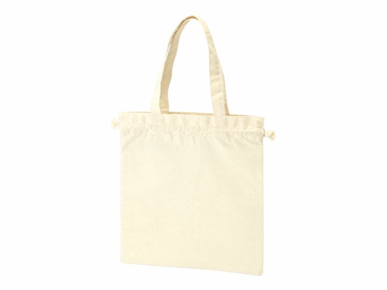 厚手コットンガゼット巾着トート(M) ナチュラルの本体