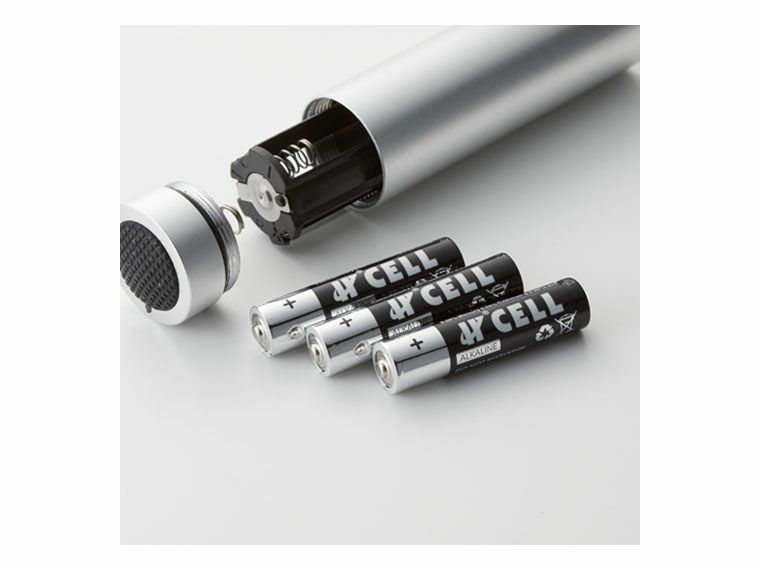 LED9灯カラビナ付ライトスムースの単4電池3本