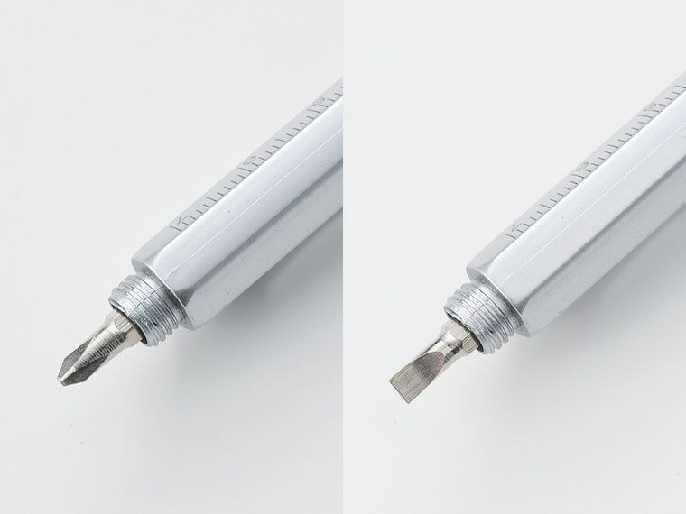 タッチペン付マルチツールペンの+-ドライバーの先端