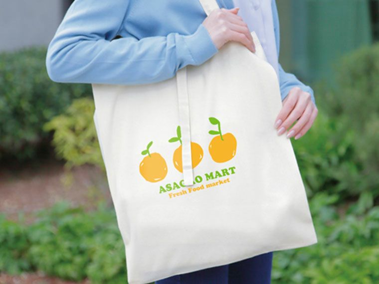 コットンレジ袋(Lサイズ)の名入れイメージ画像