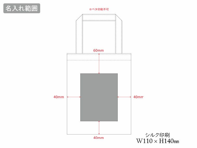イベントポンチョ(ポーチ付)の名入れ範囲