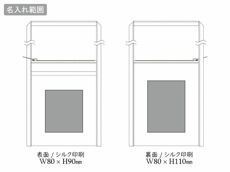 フロントポケットミニサコッシュの名入れ範囲