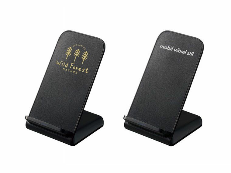 スタンドワイヤレス充電器　5Wの名入れイメージ画像