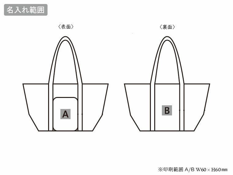 ２通りに使える　変身保冷温バッグ名入れ範囲