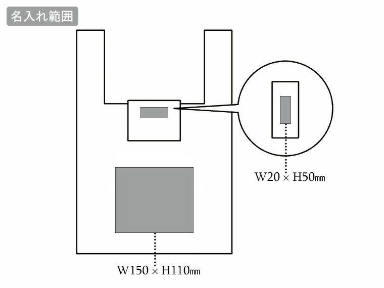 リフェロ再生PETマイバッグの名入れ範囲