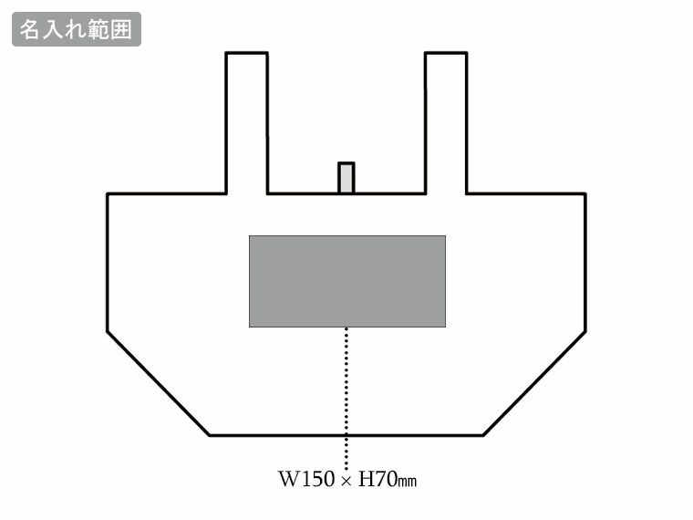 リフェロ再生PETマチ広エコバッグの名入れ範囲