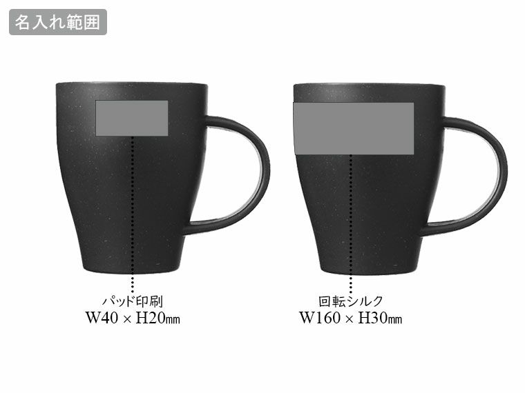 ザ・マグ（コーヒーグラウンド配合）#sustainableの名入れ範囲