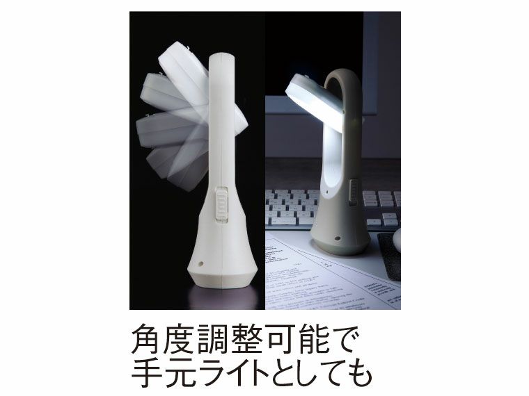 2WAYルーム&トーチライトのライト部分の角度調整