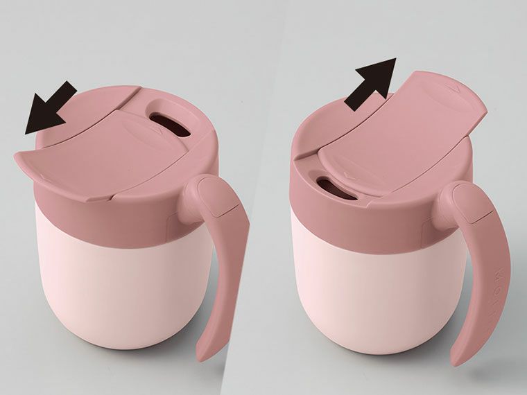 くるっとハンドルマグタンブラー310mlの飲み口の蓋はスライド式