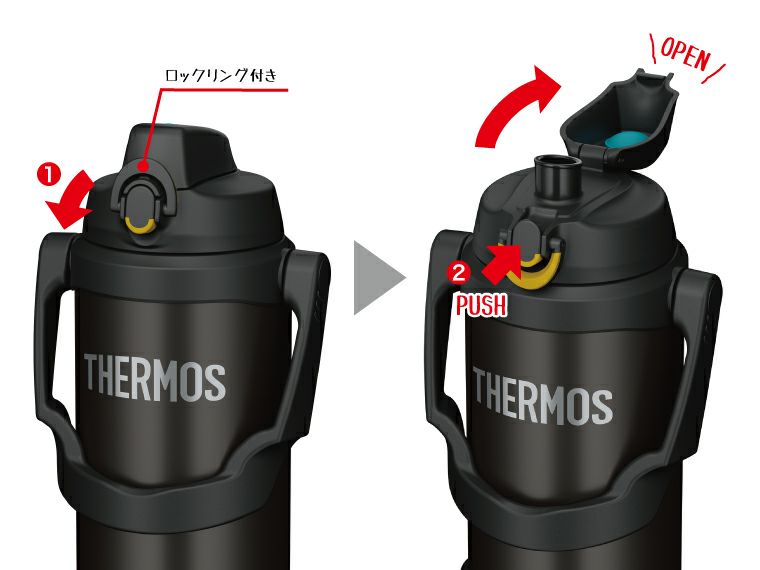 サーモス(THERMOS)FJQ-2500真空断熱スポーツジャグ2.5Lのロックリング