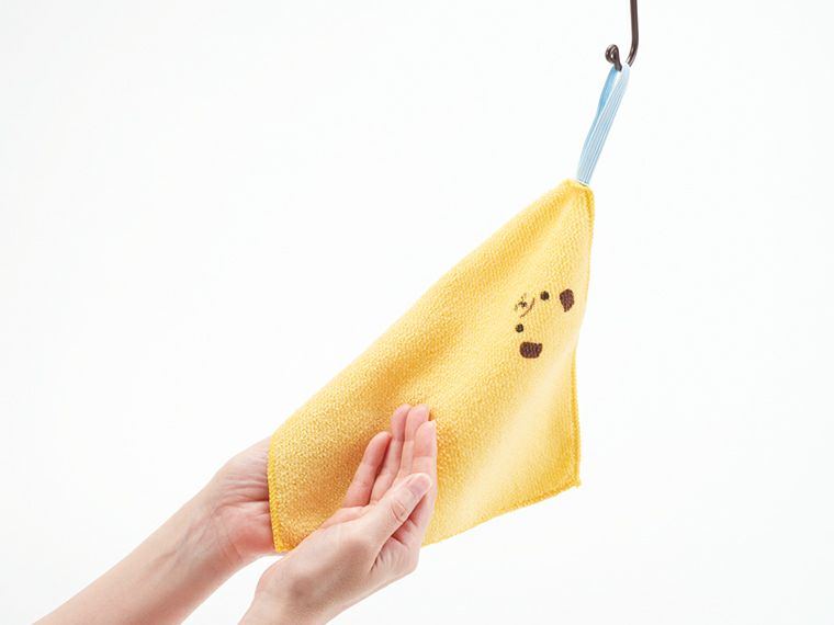 ループ付 なかよしアニマルハンカチタオルの使用イメージ