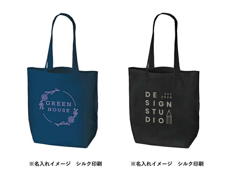 オーガニックコットンバッグ(Ｍ)カラーの名入れイメージ画像