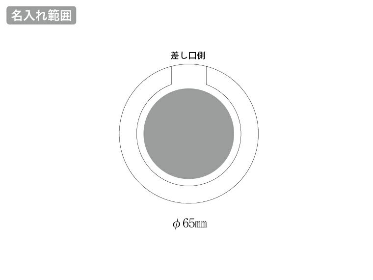 クリアワイヤレス充電器 ラウンド　5Wの名入れ範囲