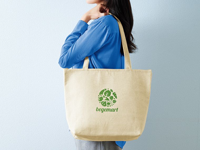 ナチュラル・保冷温ショッピングバッグの名入れイメージ画像