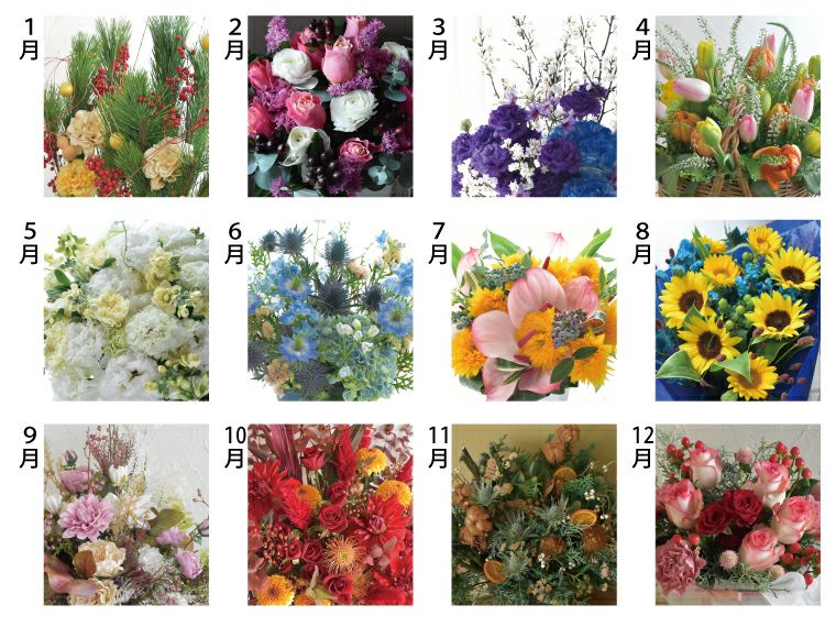 フラワーデスク 卓上カレンダー月別