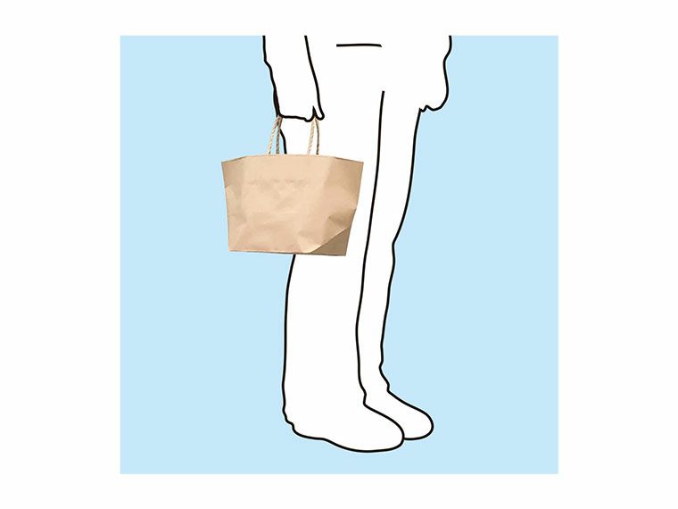 クラフトバッグトートバッグ　Mの手持ちサイズ画像