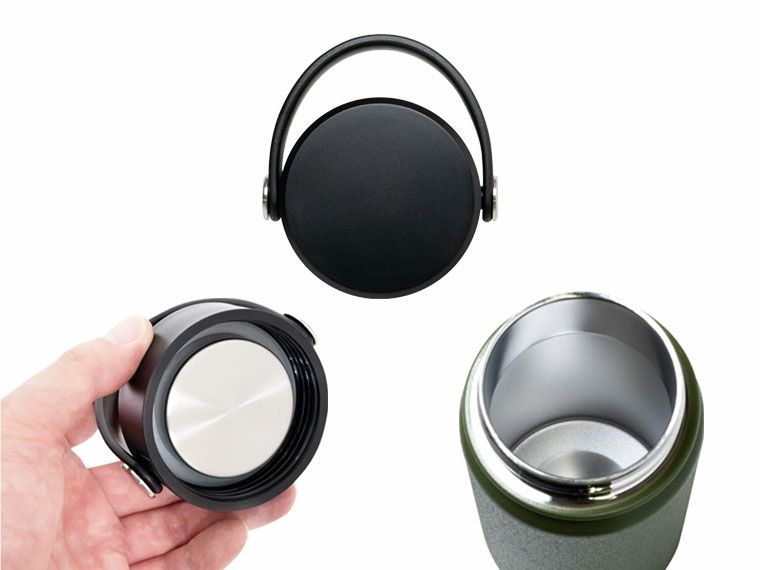 PREMO ハンドルサーモボトル350mlのフタと飲み口の部分