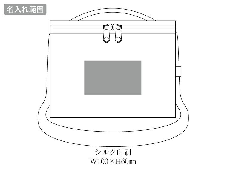 リフェロ再生PET2WAYボックスクーラーバッグの名入れ範囲