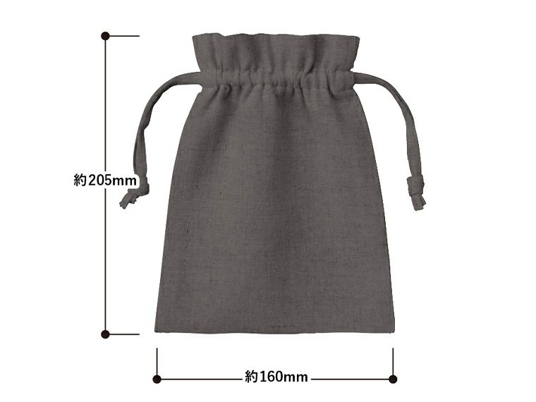 コットンリネン巾着（S）の商品サイズ