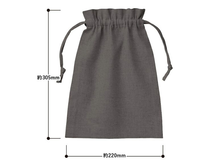 コットンリネン巾着（M）の商品サイズ