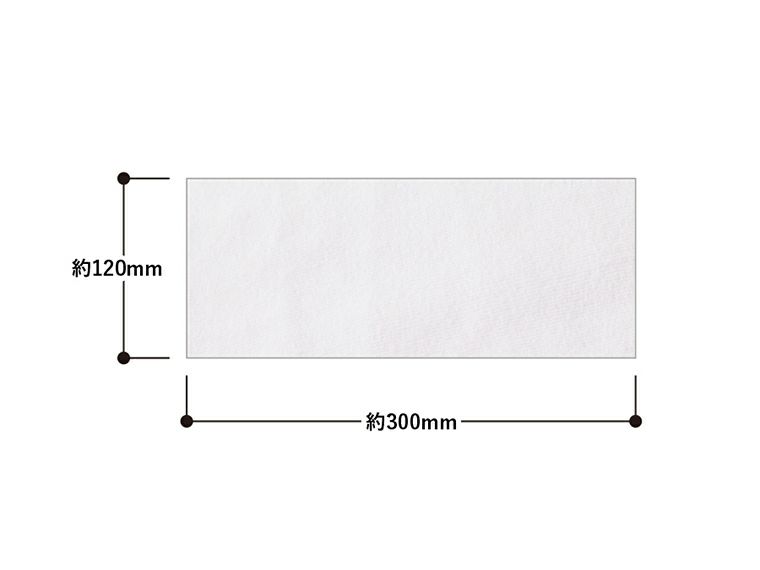 コットンWフェイス　ハンドタオル（ロング）　ホワイト商品サイズ