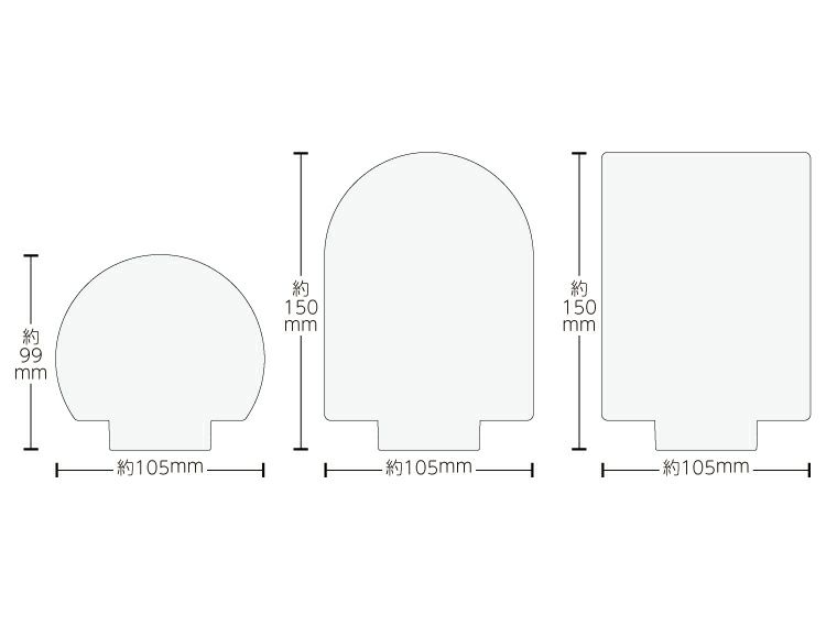 アクリルライティングスタンド六角用プレートL 5mm　クリア商品サイズ