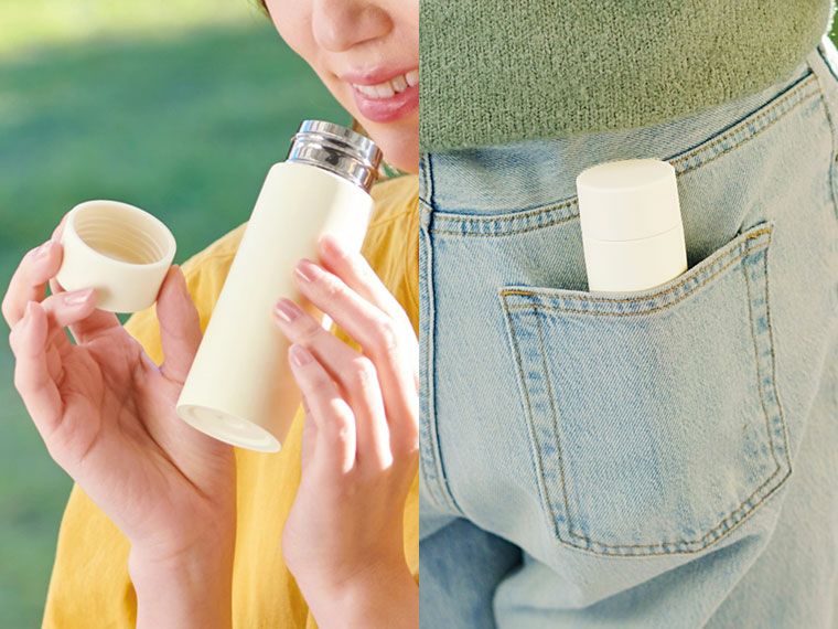 真空ステンレスサーマルポケットボトル120mlの使用イメージ画像