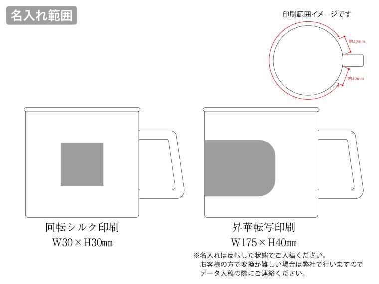 陶器マグストレート　ラウンドリップ名入れ範囲