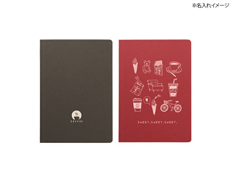 ボタニカルリサイクルA5ノート名入れイメージ