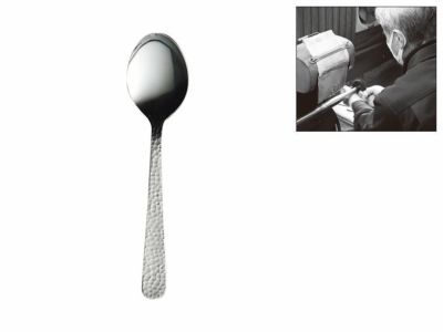   ティースプーン•デザートフォークセット TC-16 Made in TSUBAME 槌目デザートスプーン・デザートフォーク 2本組