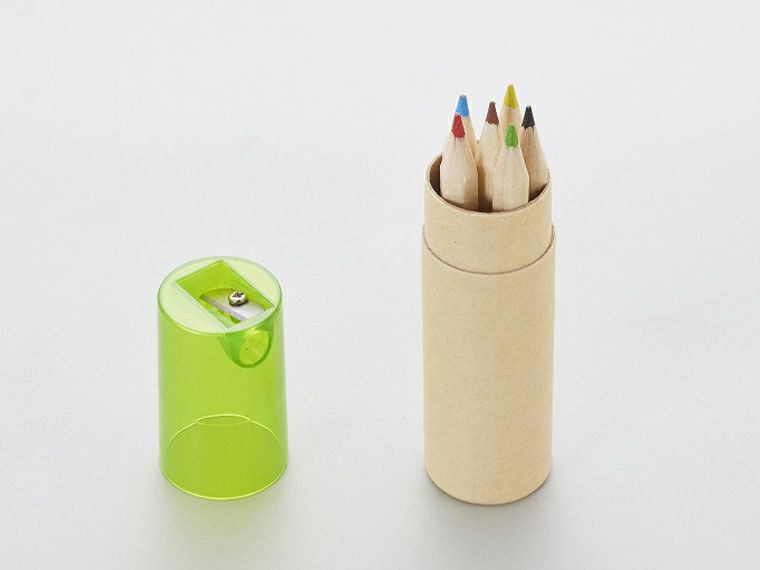 色えんぴつ6pcsシャープナー付き商品イメージ
