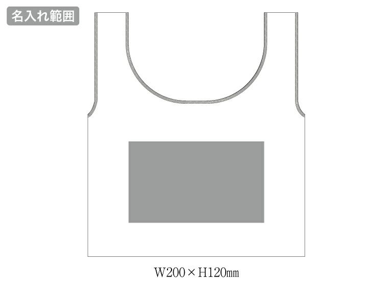 厚手コットンフラットミニマルシェバッグ　ナチュラル名入れ範囲