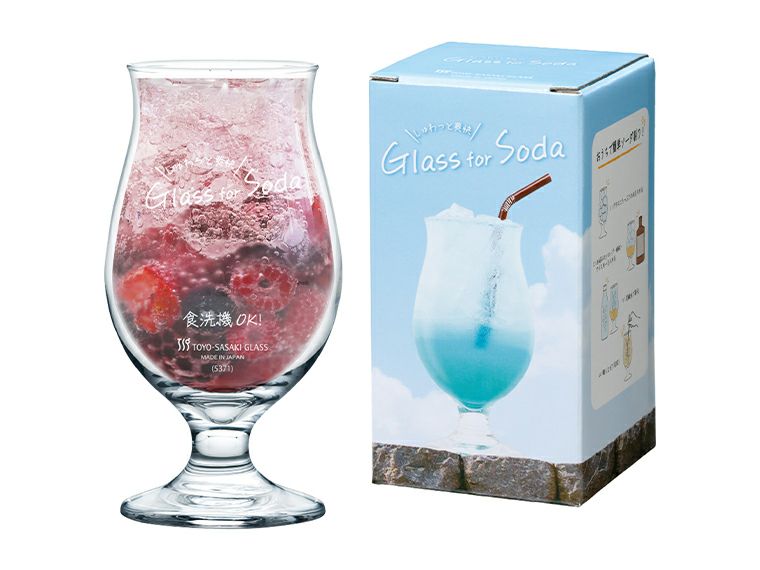 東洋佐々木ガラス ソーダ割りグラス ステムグラス 420mlパッケージ姿