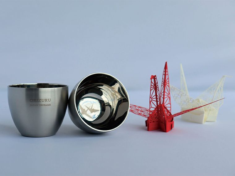 ORIZURU 18-8ステンレス二重構造ぐい呑みペア商品イメージ