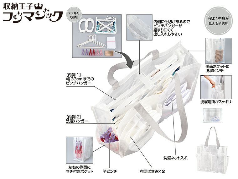 収納王子コジマジック・仕分け上手なマルチランドリーバッグ