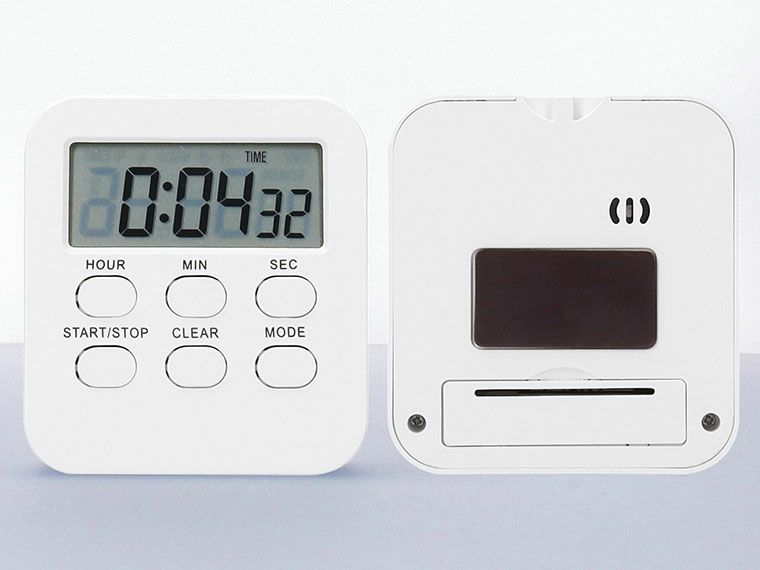 タイマークロックの正面と背面