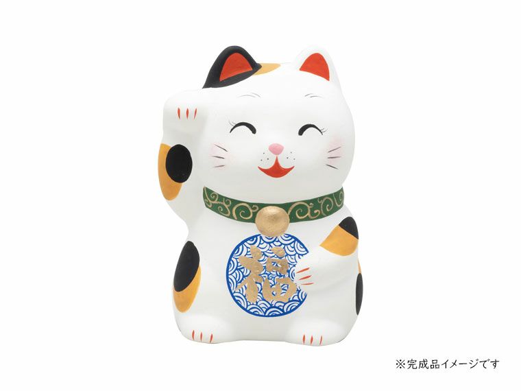 お絵かき招き猫（右手上げ）貯金箱