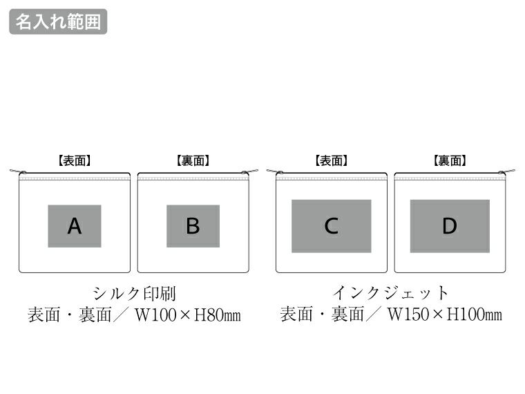 カラーファスナークリアポーチ（M）名入れイメージ