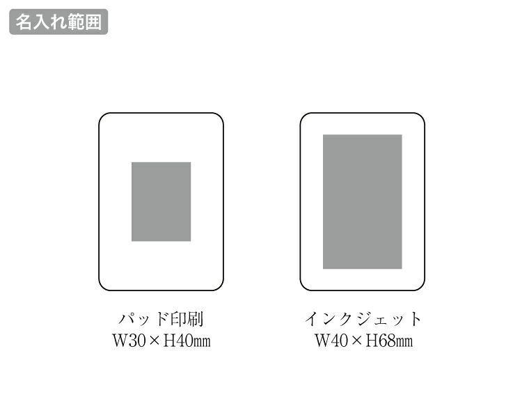 急速充電・小型軽量モバイルバッテリー10000の名入れ範囲
