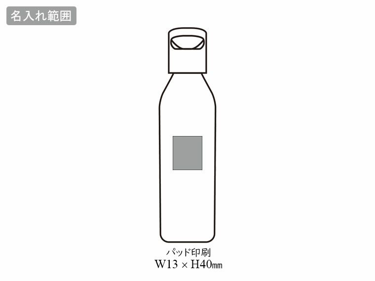 AL-02B ポータブルアルミボトル　650mlの名入れ範囲