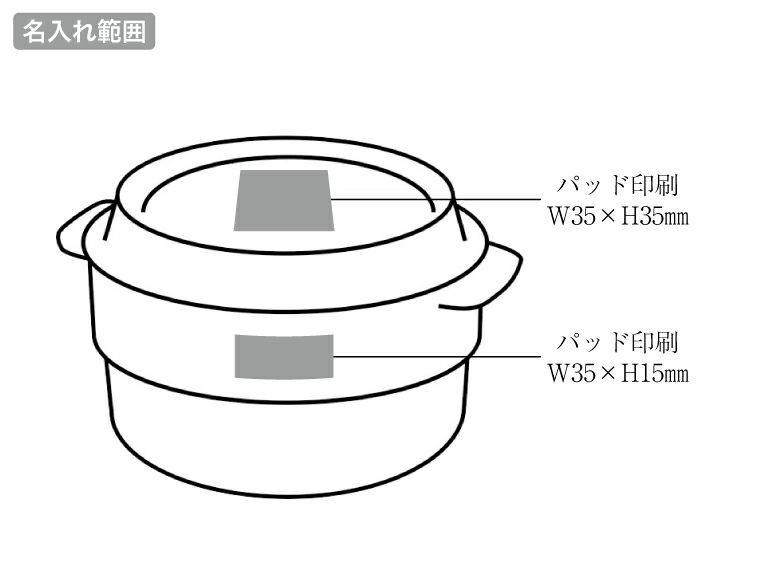ランチボックスにもなる保存容器の名入れ範囲