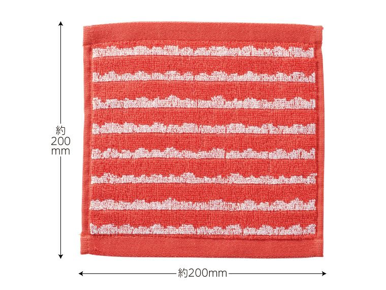フルッタ　コットンハンカチタオル商品サイズ