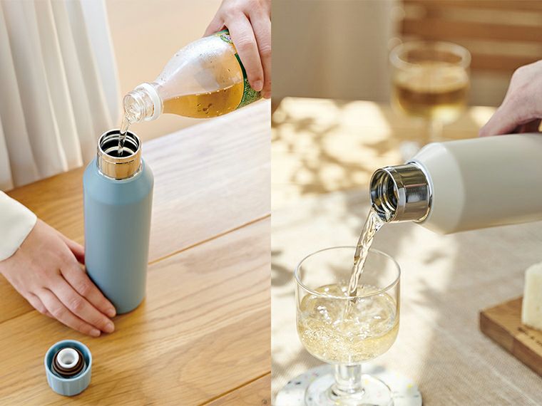 真空ステンレス炭酸ボトル 480ml使用イメージ