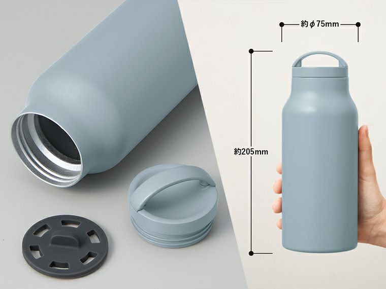 Handitシンプルサーモボトル500ml商品サイズ