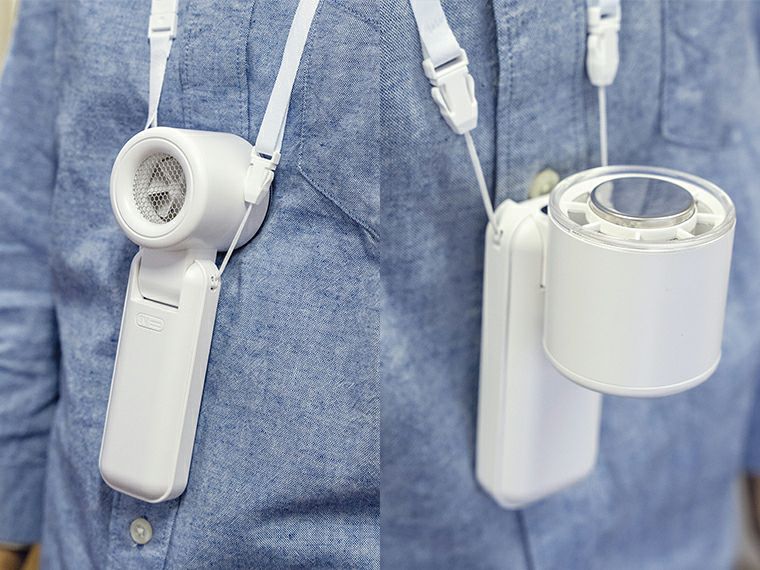 アイスプレート付ハンディファン使用イメージ