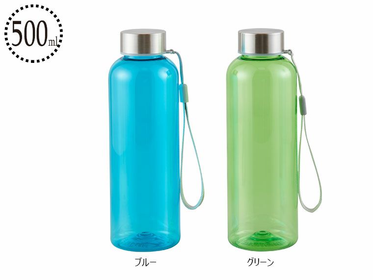 再生樹脂でできたクリアボトル500ml